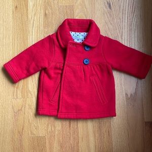 Red Baby Boden pea coat
